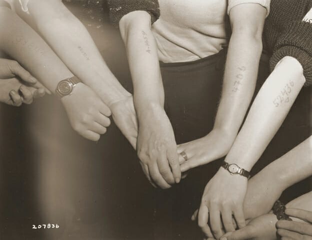 Holocaust tattoos on survivors